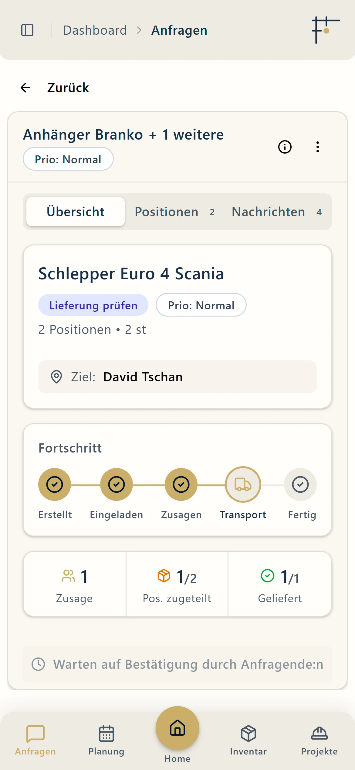 bautrack — mobile projects list
